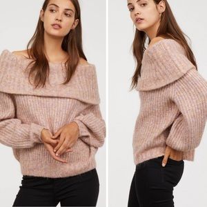 NWOT H&M off-shoulder melange sweater